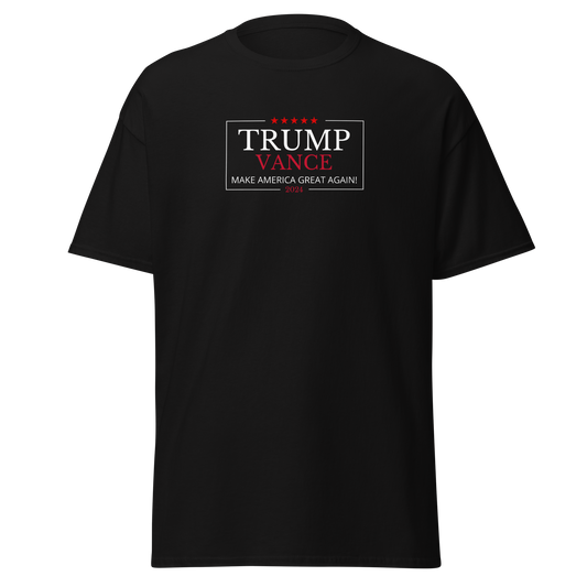 Official White & Red Text T-Shirt - TRUMP VANCE 2024